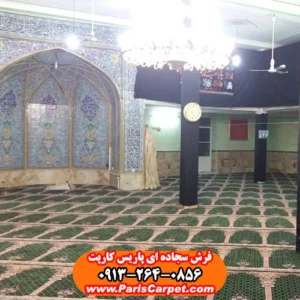 سجاده فرش کاشان طرح خضرا 700 شانه سبز یشمی